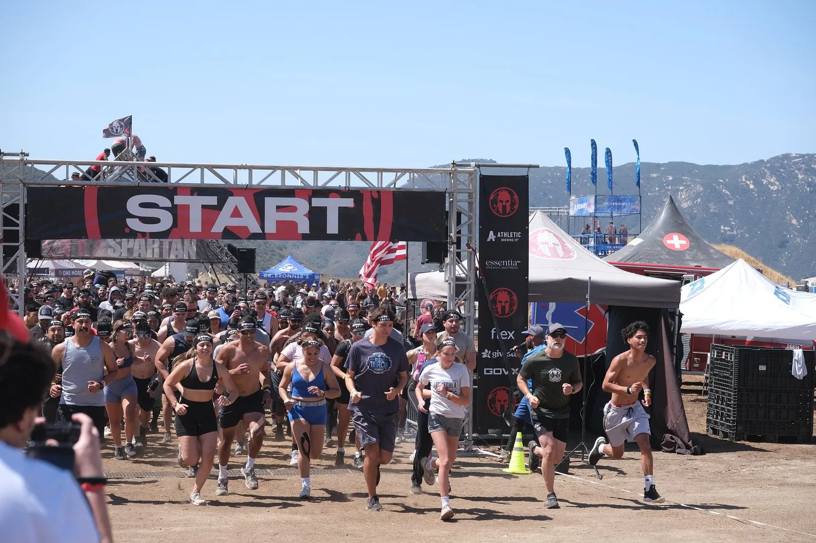 Catalyst employees at the Spartan Race start line